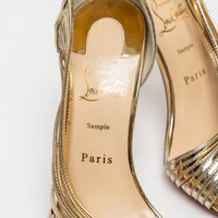 Christian Louboutin Gold Patent Leather Sandals Size 39