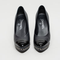 Pre-Loved Chanel™ Navy Calfskin Leather Pumps Size 36