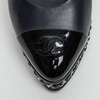 Pre-Loved Chanel™ Navy Calfskin Leather Pumps Size 36