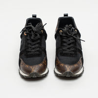 Louis Vuitton Black Suede and Patent Leather/Brown Monogram Run Away Sneakers Size 40