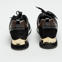 Louis Vuitton Black Suede and Patent Leather/Brown Monogram Run Away Sneakers Size 40