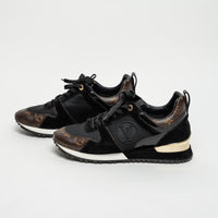 Louis Vuitton Black Suede and Patent Leather/Brown Monogram Run Away Sneakers Size 40