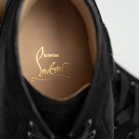 Christian Louboutin Black Suede Lou Spikes High-top Sneakers Size 39