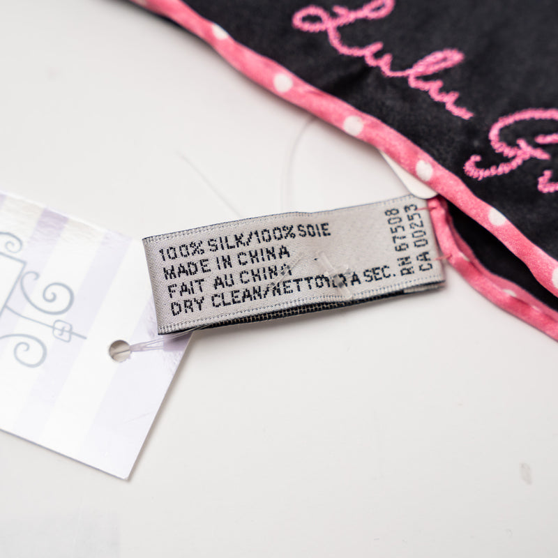 Lulu G Silk Scarf with Polka Dot Details