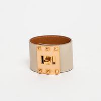Hermes Kelly Dog Bracelet in Ivory and Gold
