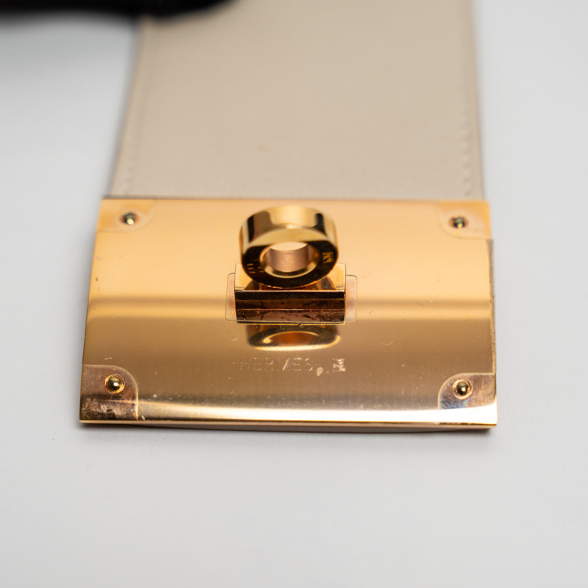 Hermes Kelly Dog Bracelet in Ivory and Gold
