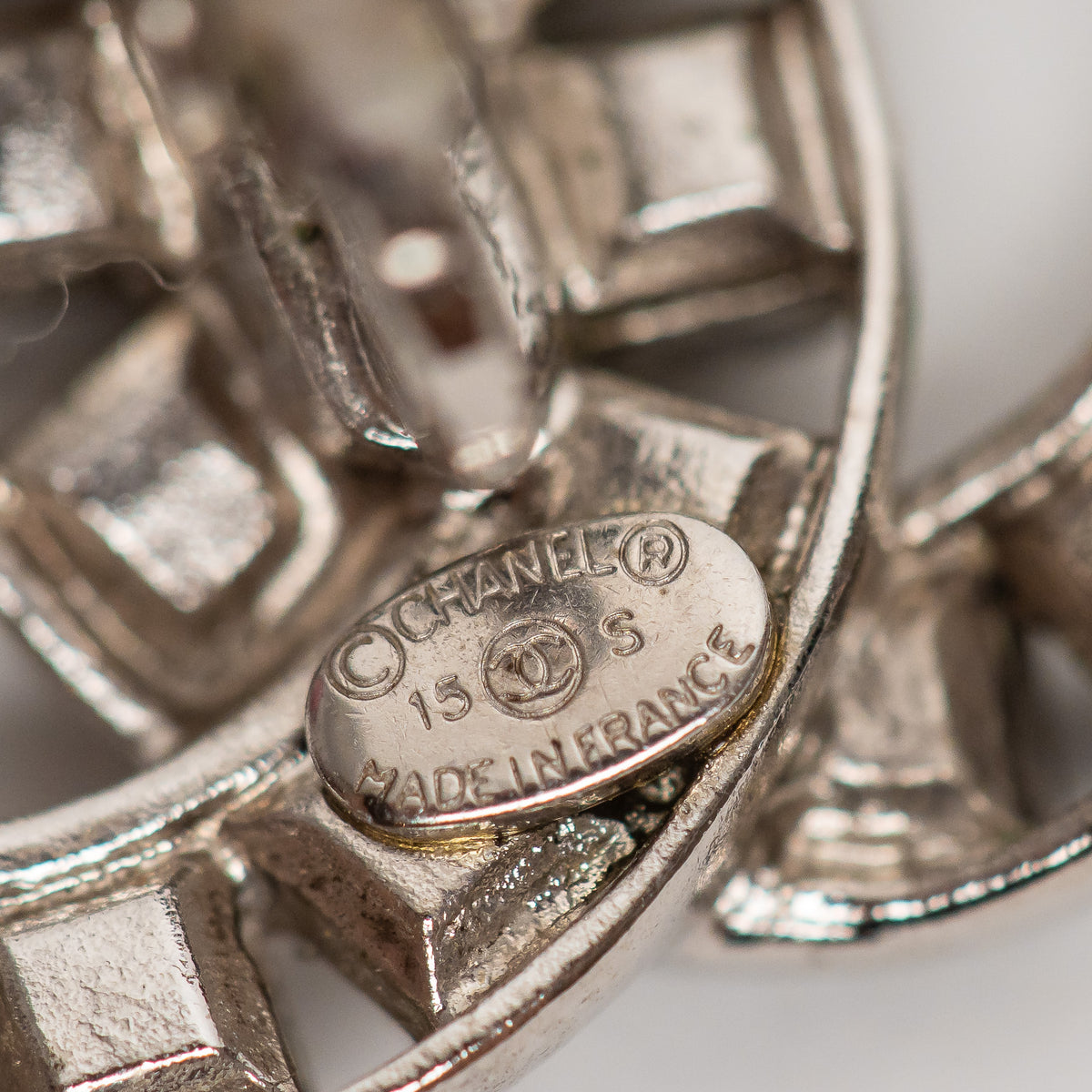 Pre-Loved Chanel™ Silver Tone Multicolour Crystal Clip on Earrings