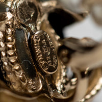 Pre-Loved Chanel™ Gold Tone Grey and Gold Enamel Earrings