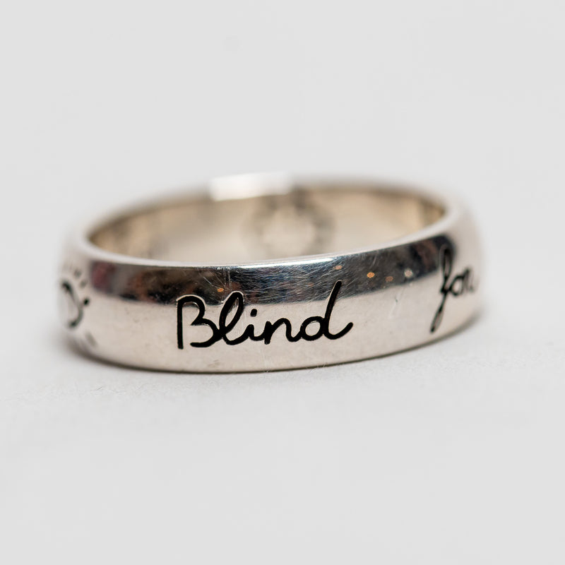 Gucci Sterling Silver Blind For Love Ring Size 6