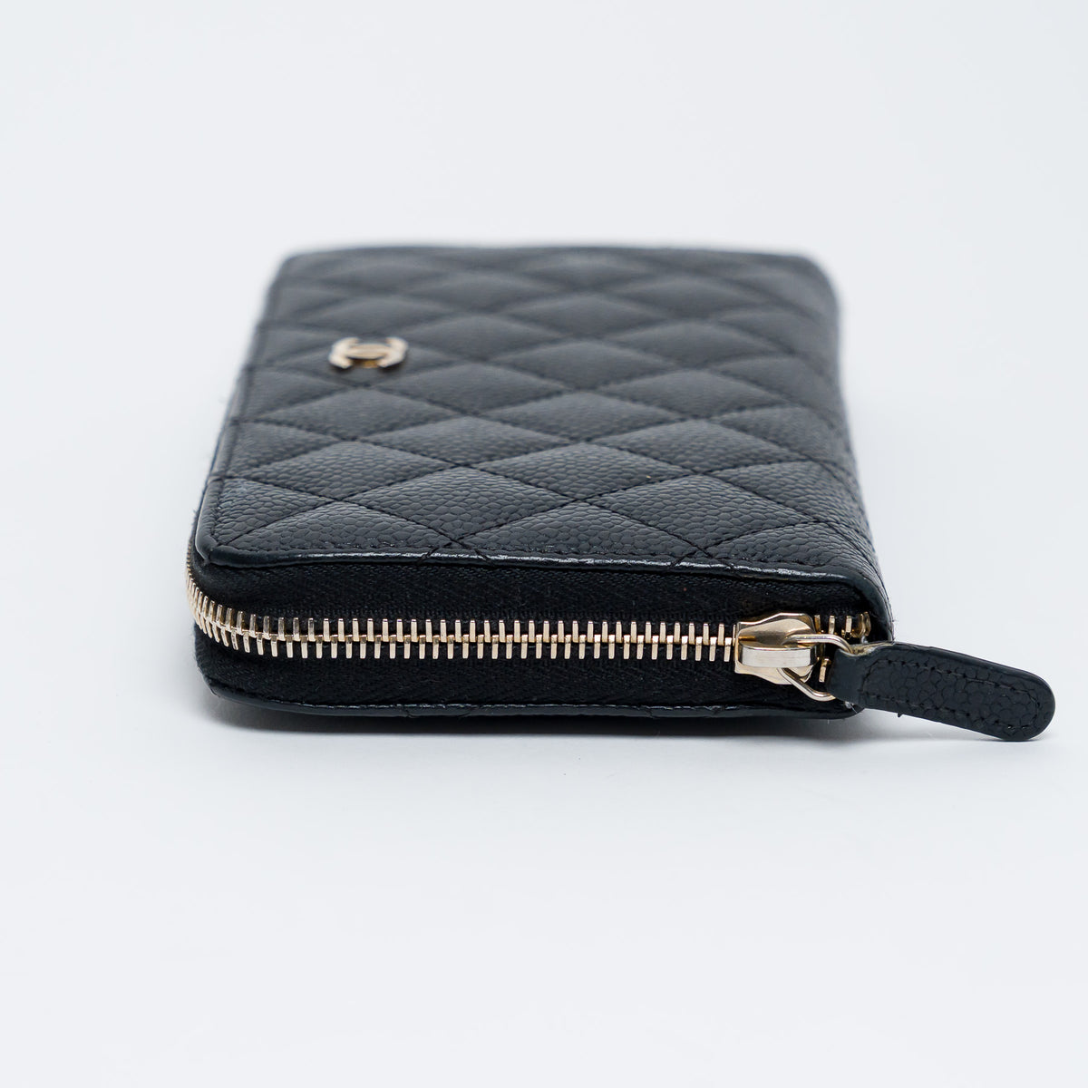 Pre-Loved Chanel™ Black Caviar Leather Zip Around Continental Wallet