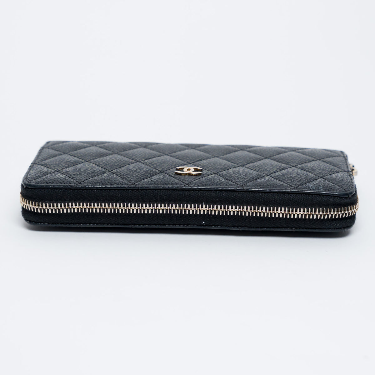 Pre-Loved Chanel™ Black Caviar Leather Zip Around Continental Wallet