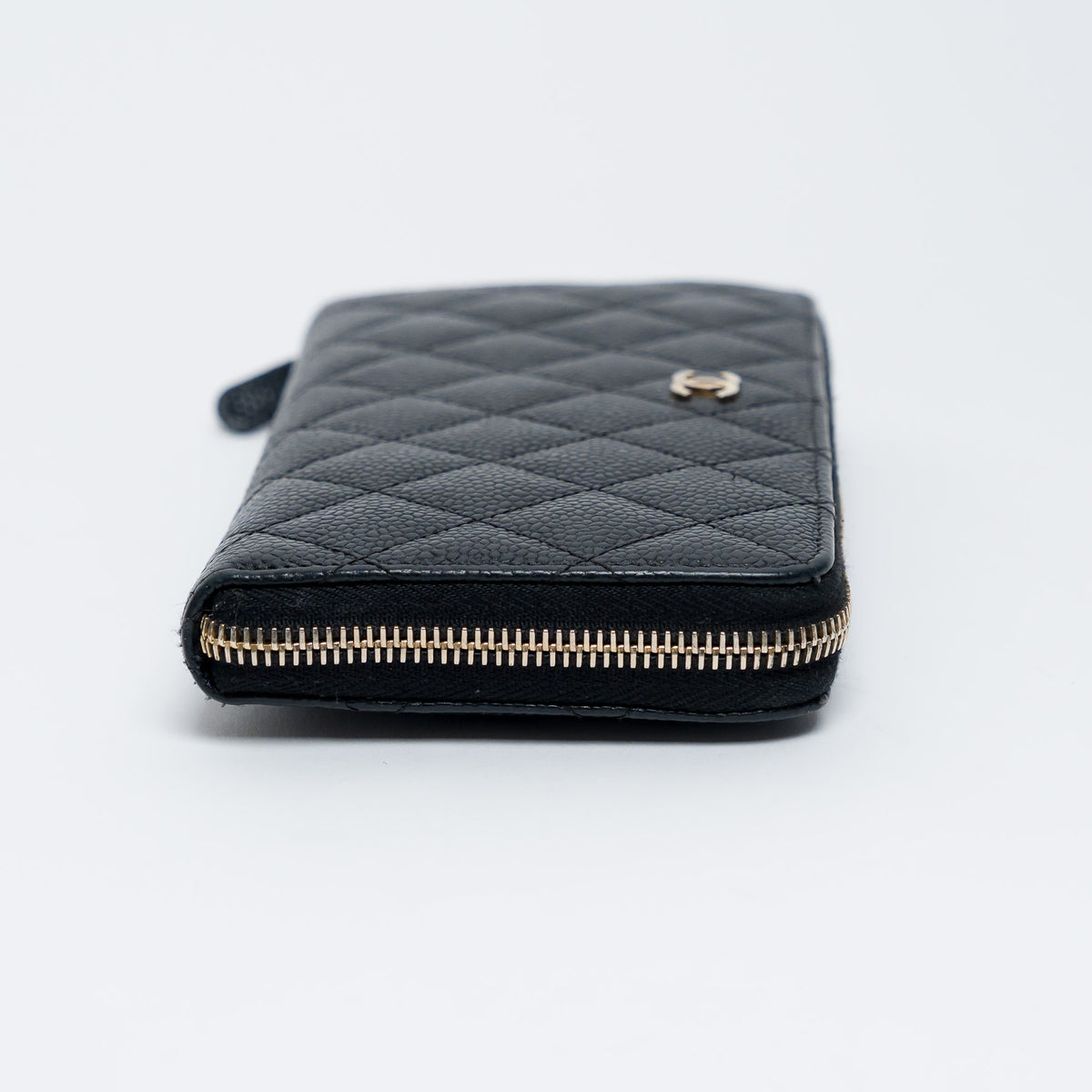 Pre-Loved Chanel™ Black Caviar Leather Zip Around Continental Wallet