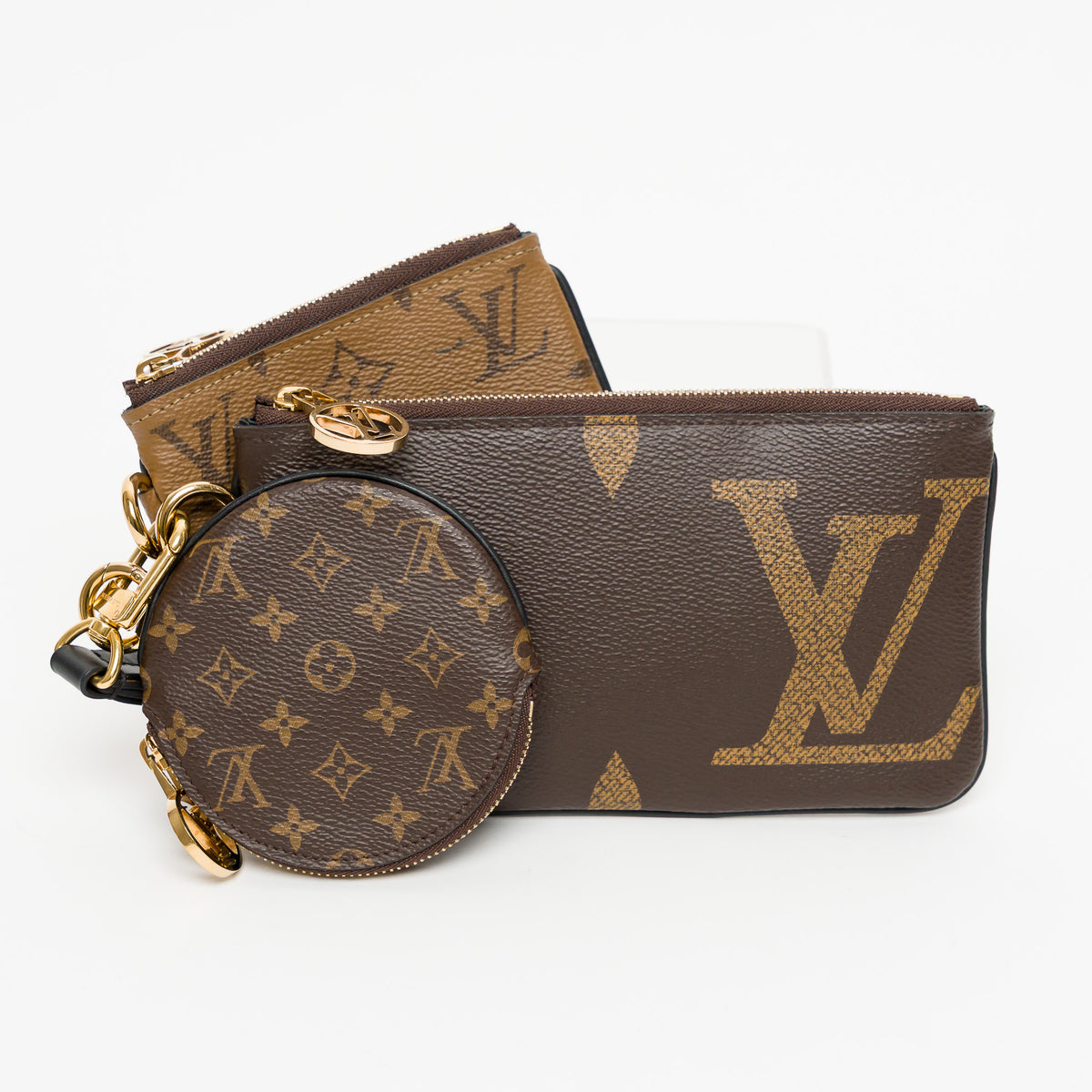 Louis Vuitton Brown Monogram Canvas Trio Pouch