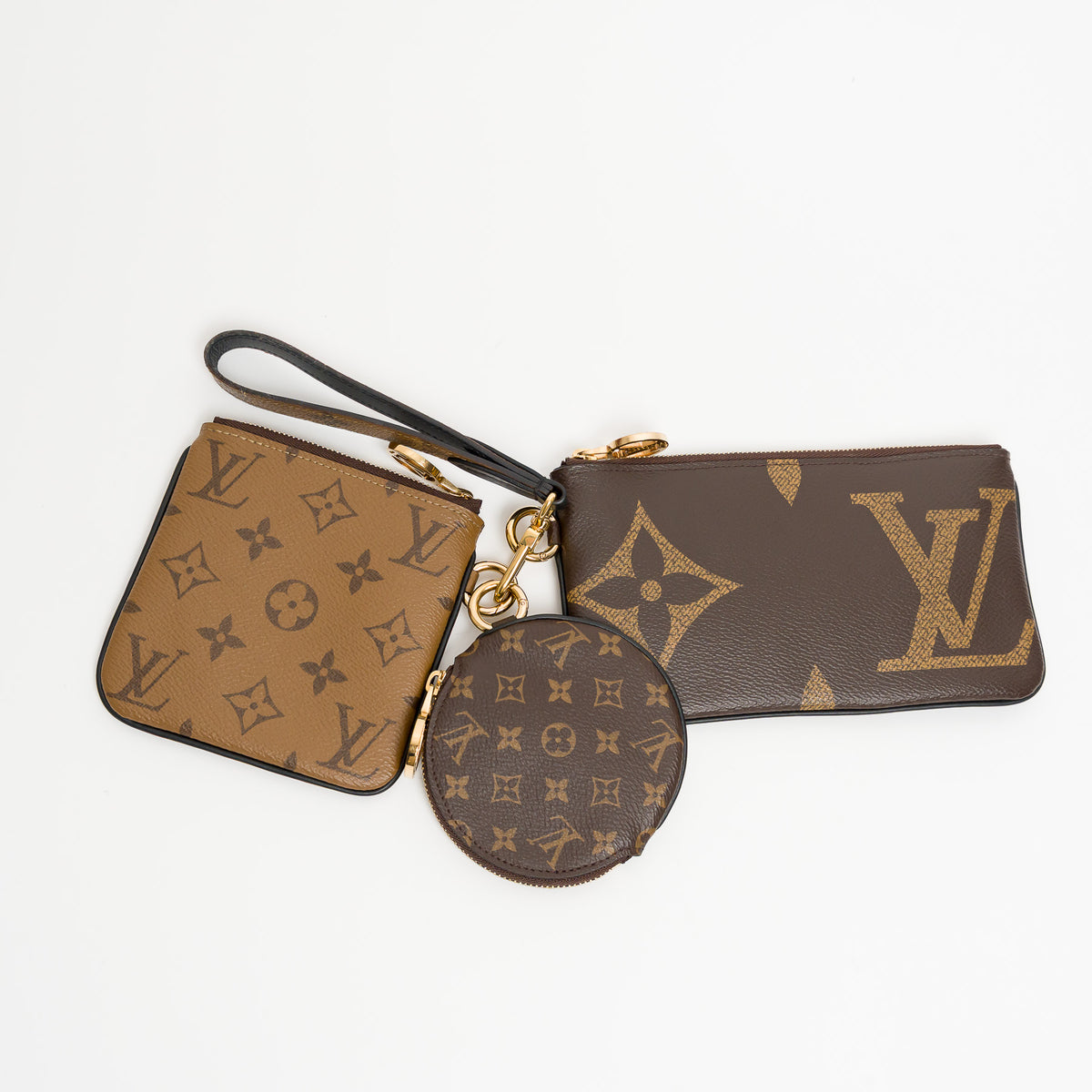 Louis Vuitton Brown Monogram Canvas Trio Pouch