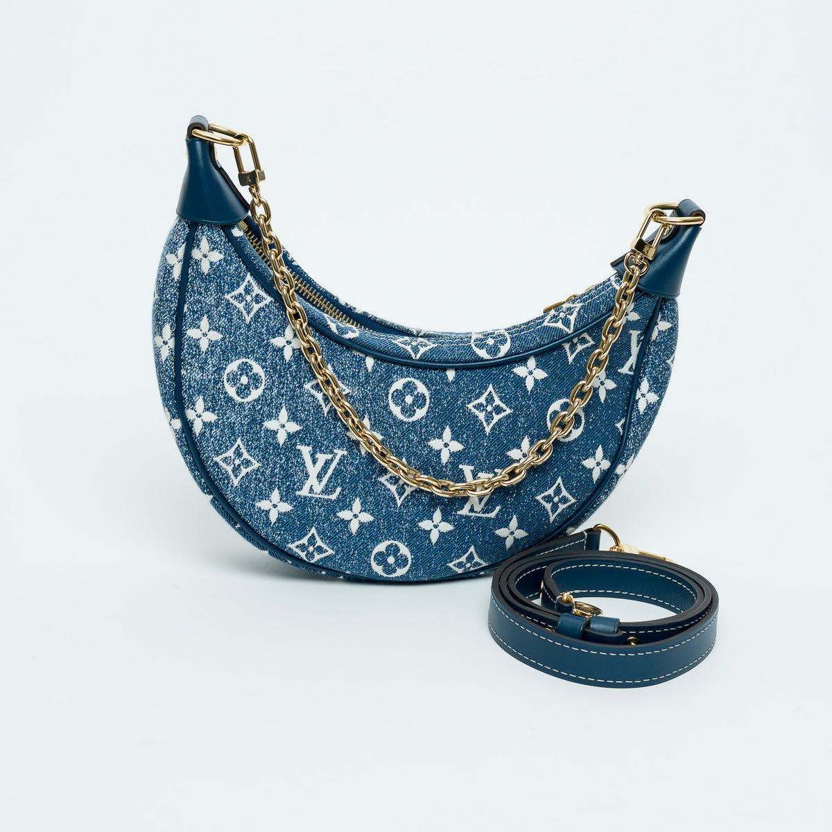 Louis Vuitton Blue Monogram Jacquard Denim Loop Handbag
