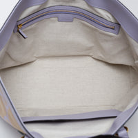 Gucci Lilac Leather and Beige Jumbo GG Canvas Medium Ophidia Tote Bag