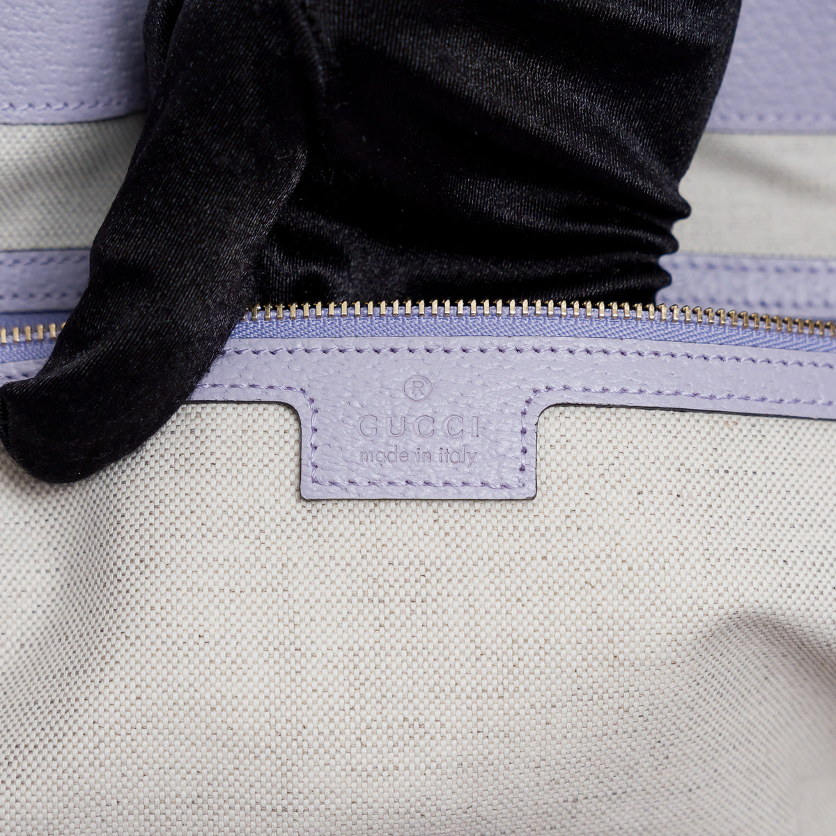 Gucci Lilac Leather and Beige Jumbo GG Canvas Medium Ophidia Tote Bag