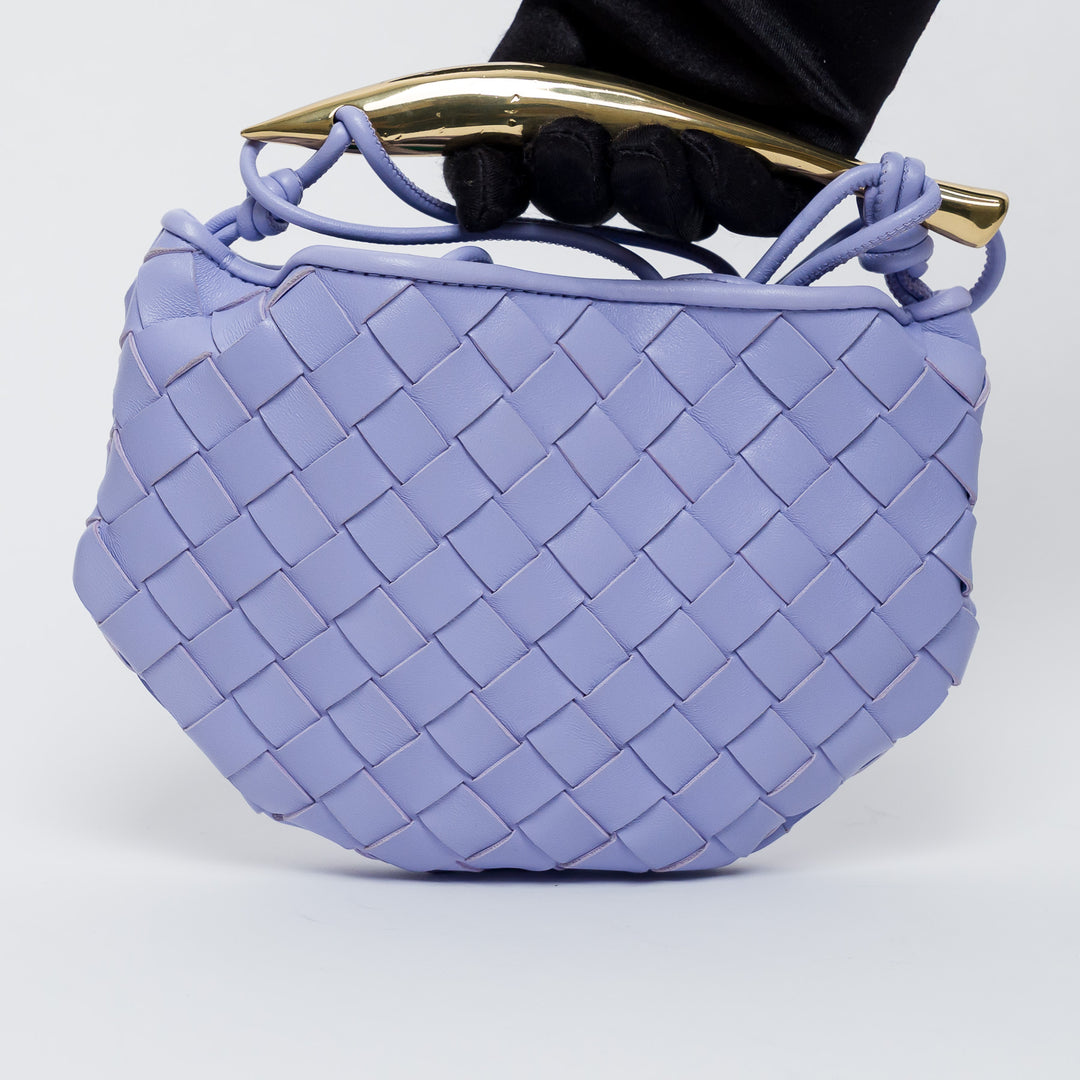 Bottega Veneta Amethyst Purple Intrecciato Leather Mini Sardine Handbag