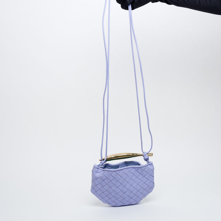 Bottega Veneta Amethyst Purple Intrecciato Leather Mini Sardine Handbag