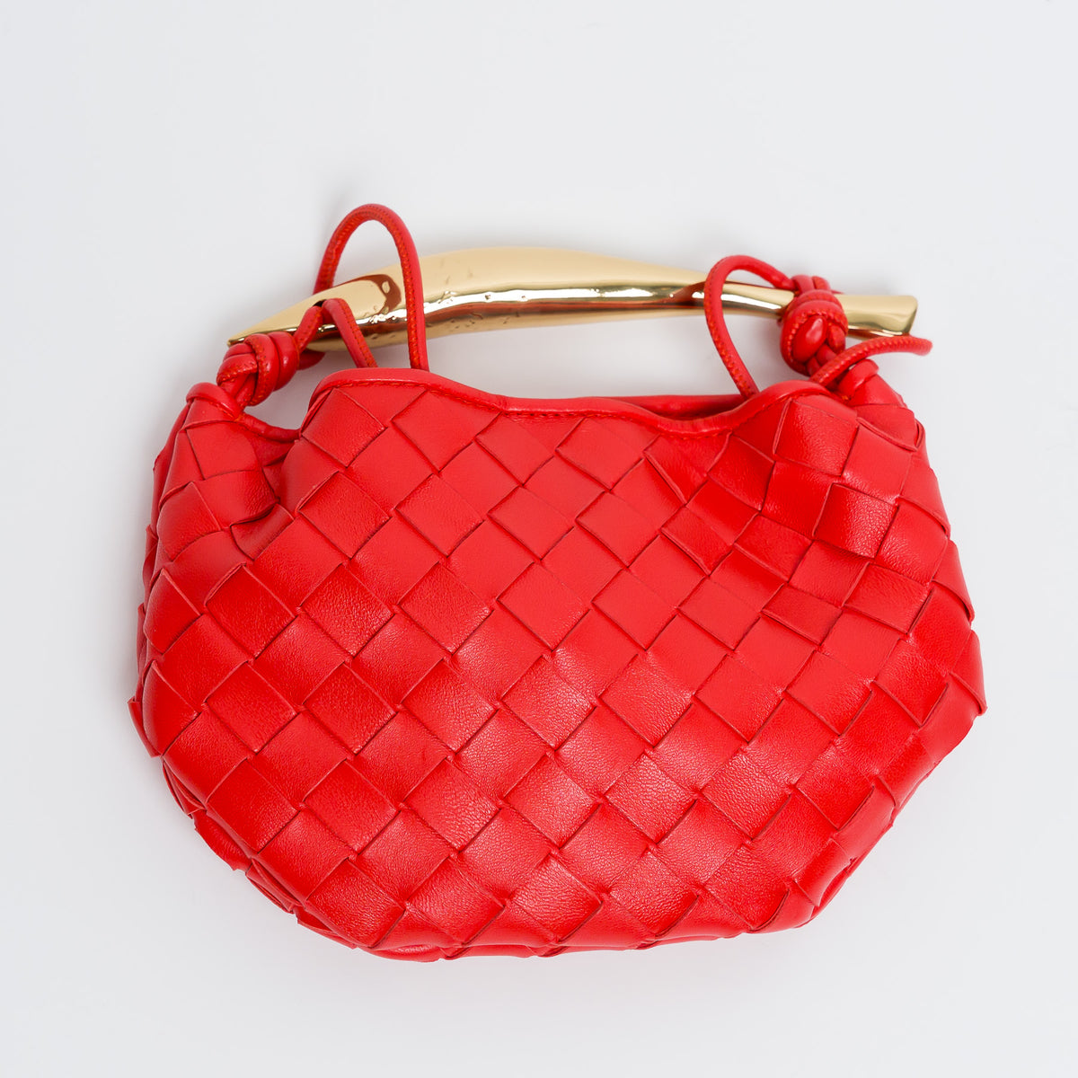Bottega Veneta Red Intrecciato Leather Mini Sardine Handbag