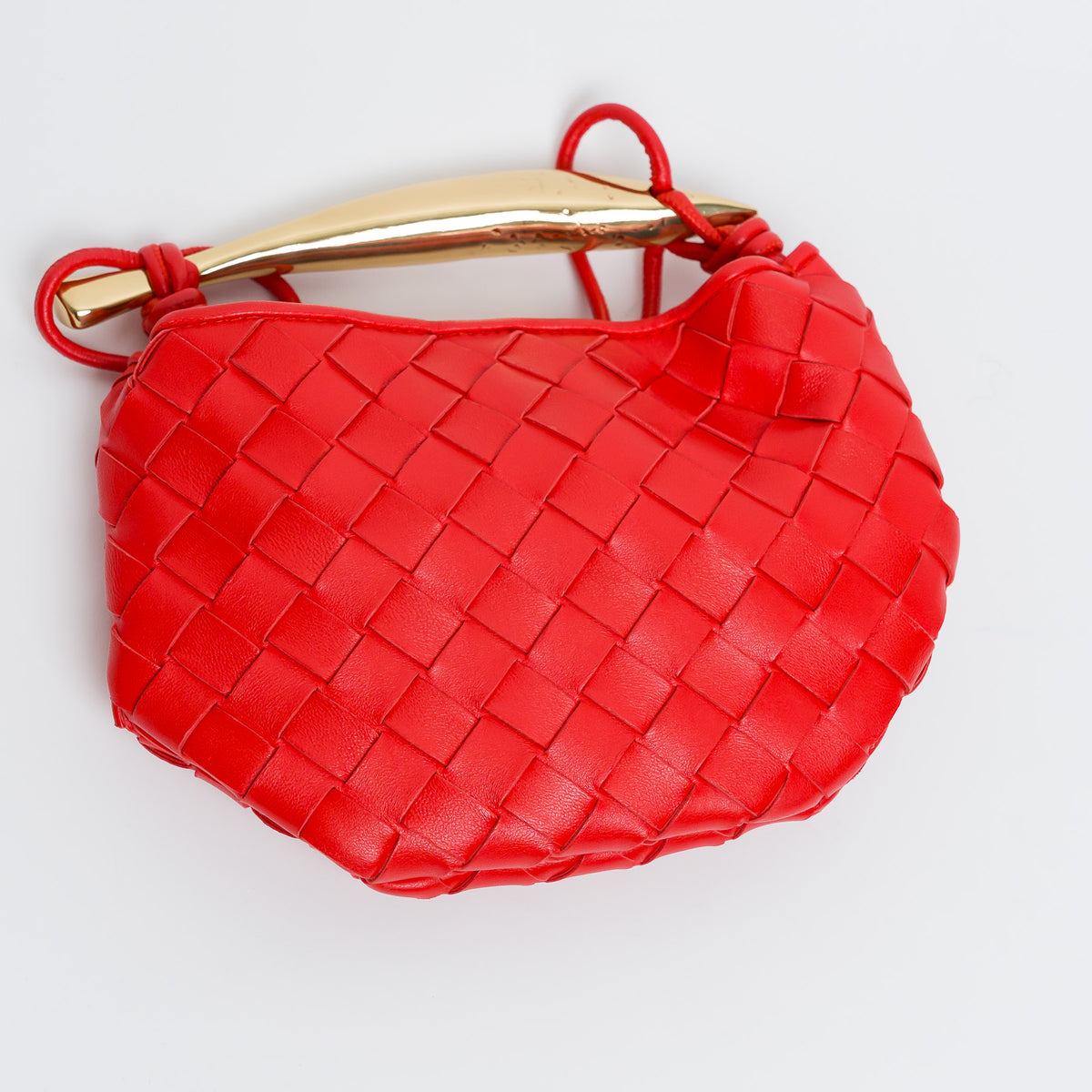 Bottega Veneta Red Intrecciato Leather Mini Sardine Handbag
