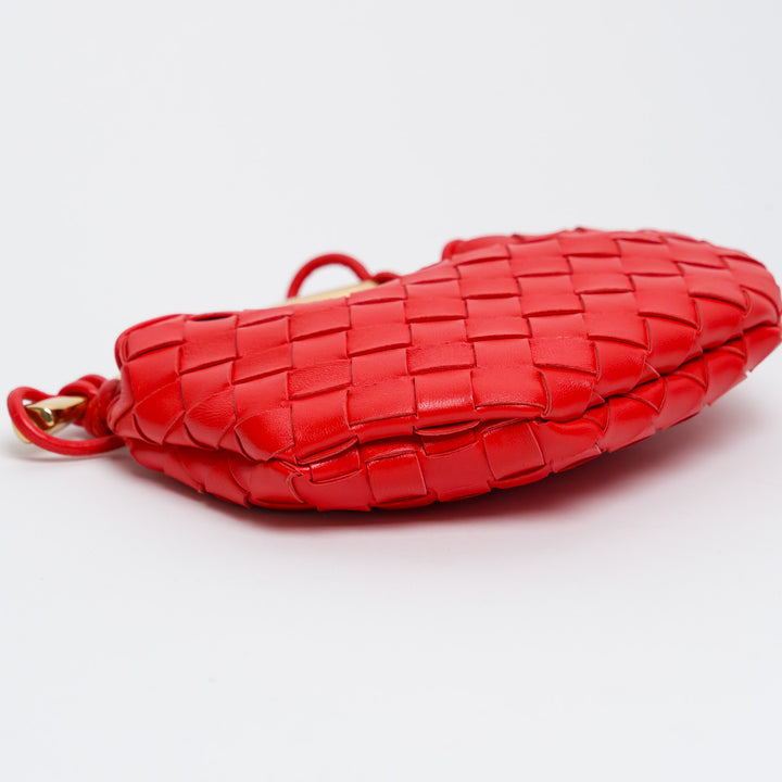 Bottega Veneta Red Intrecciato Leather Mini Sardine Handbag