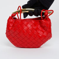 Bottega Veneta Red Intrecciato Leather Mini Sardine Handbag