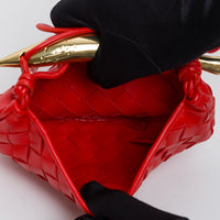 Bottega Veneta Red Intrecciato Leather Mini Sardine Handbag