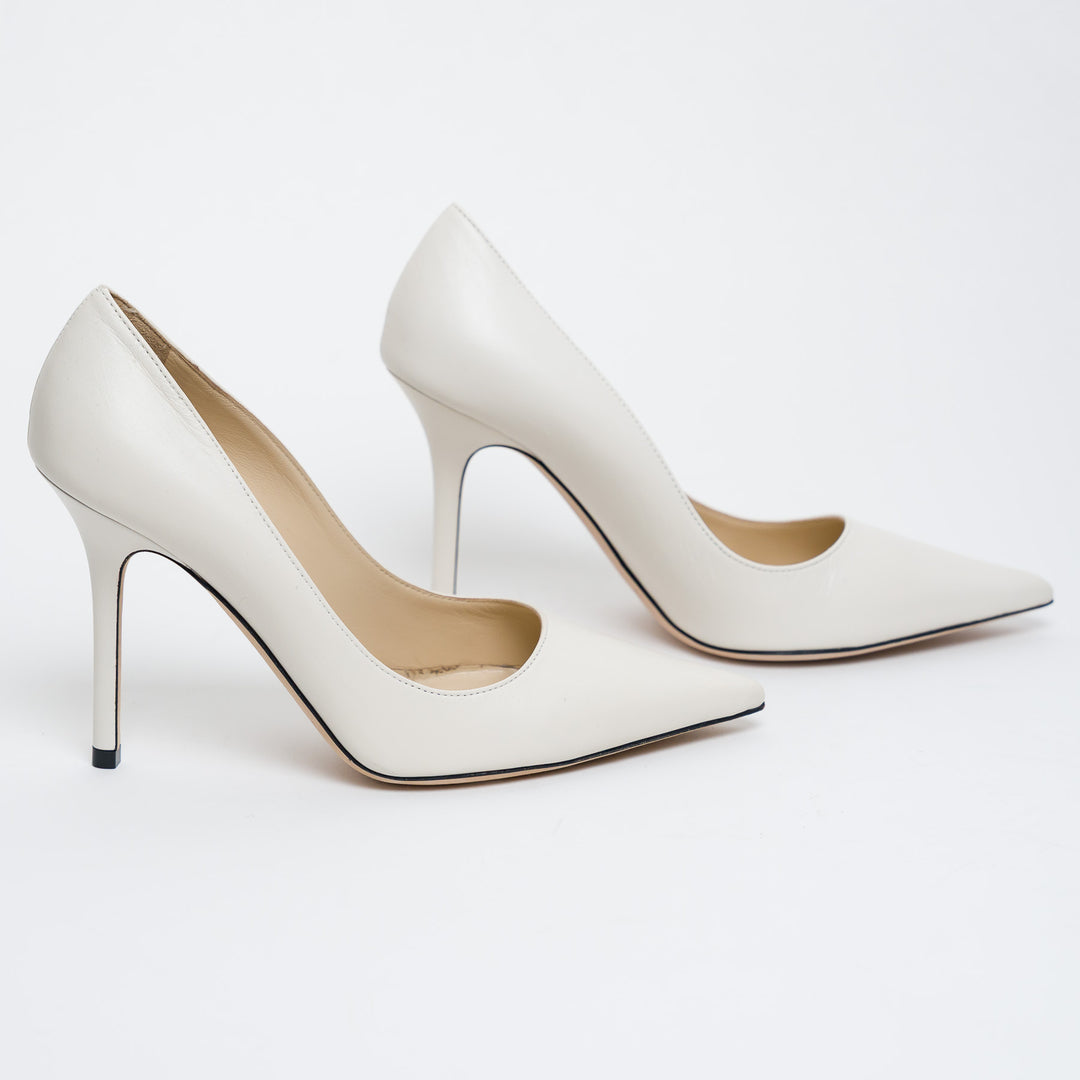 Jimmy Choo White Calf Leather Pumps Size 35.5