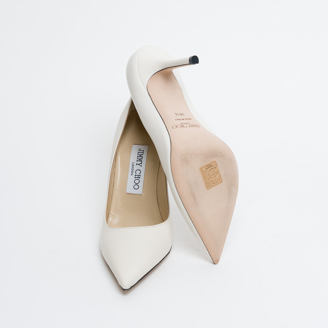 Jimmy Choo White Calf Leather Pumps Size 35.5