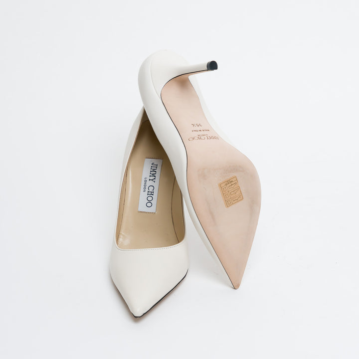 Jimmy Choo White Calf Leather Pumps Size 35.5