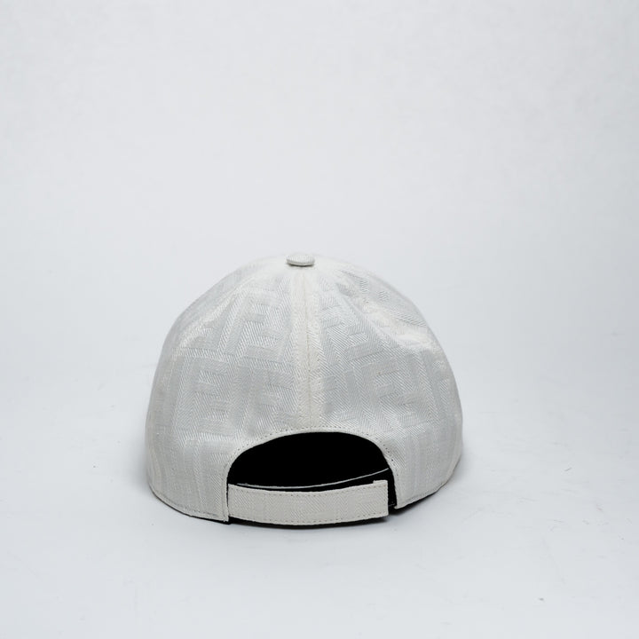Fendi White Cotton Zucca Baseball Cap Size 58