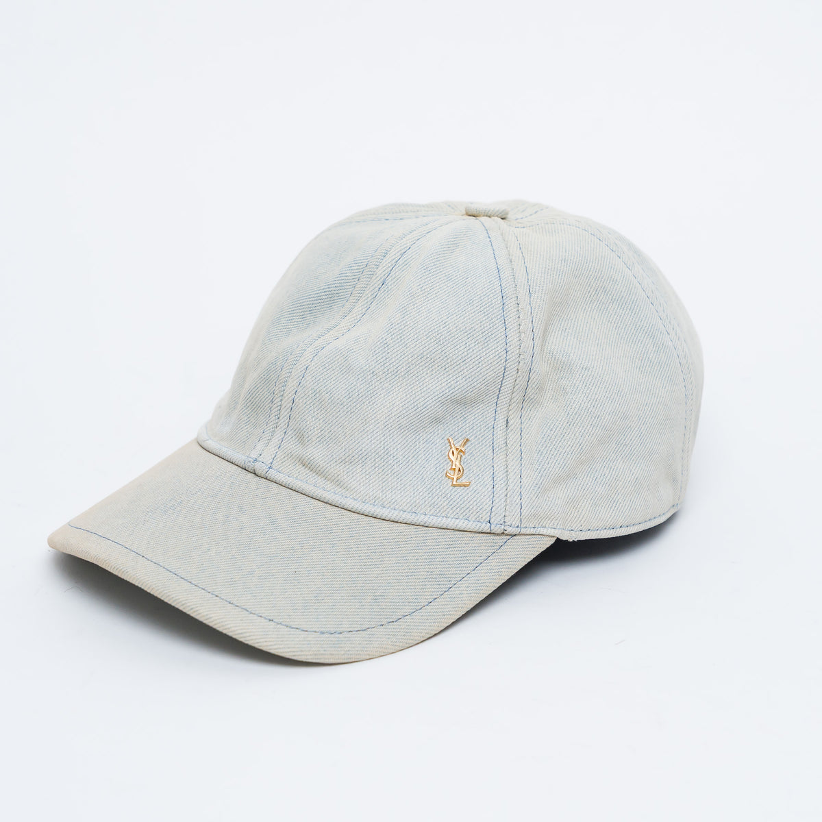 Saint Laurent Light Blue Denim Baseball Cap Size 57