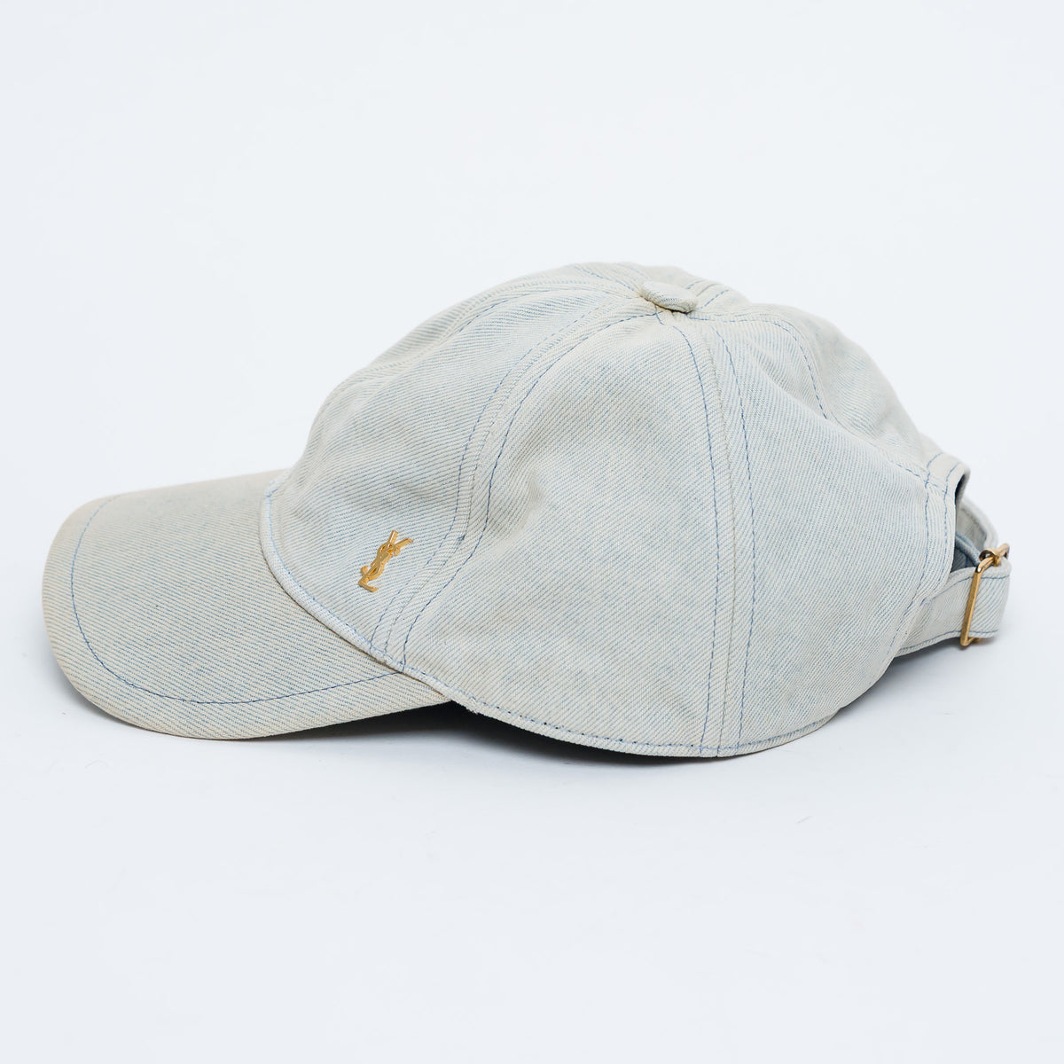 Saint Laurent Light Blue Denim Baseball Cap Size 57