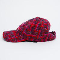 Saint Laurent Red Tweed Baseball Cap Size 57