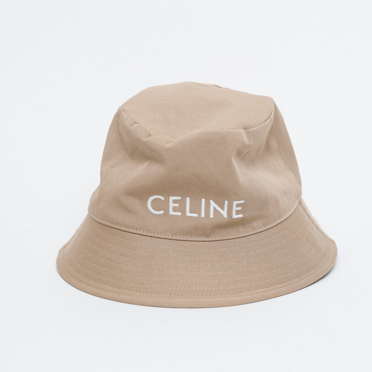 Celine Beige Cotton Bucket Hat Size S