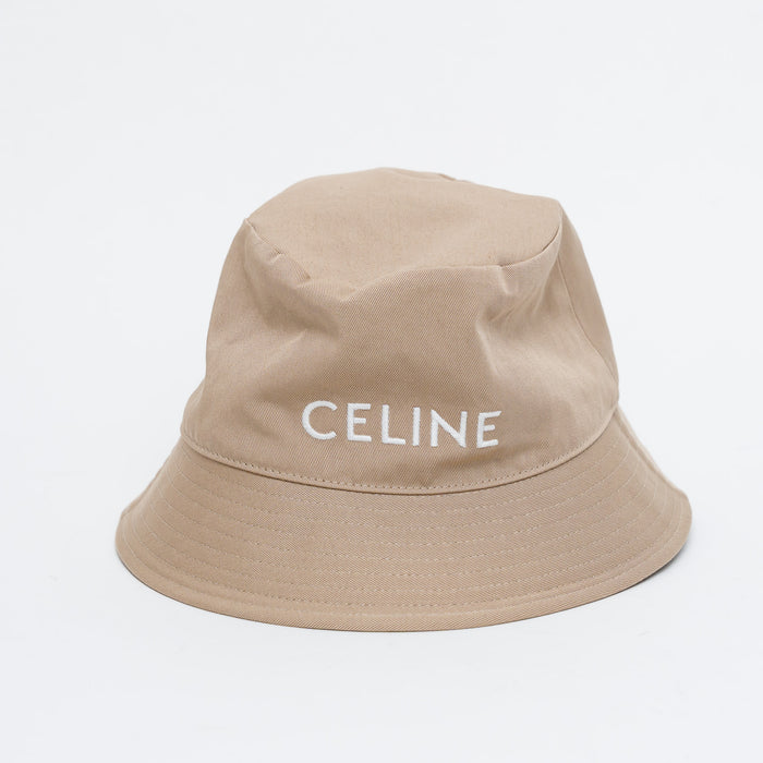 Celine Beige Cotton Bucket Hat Size S