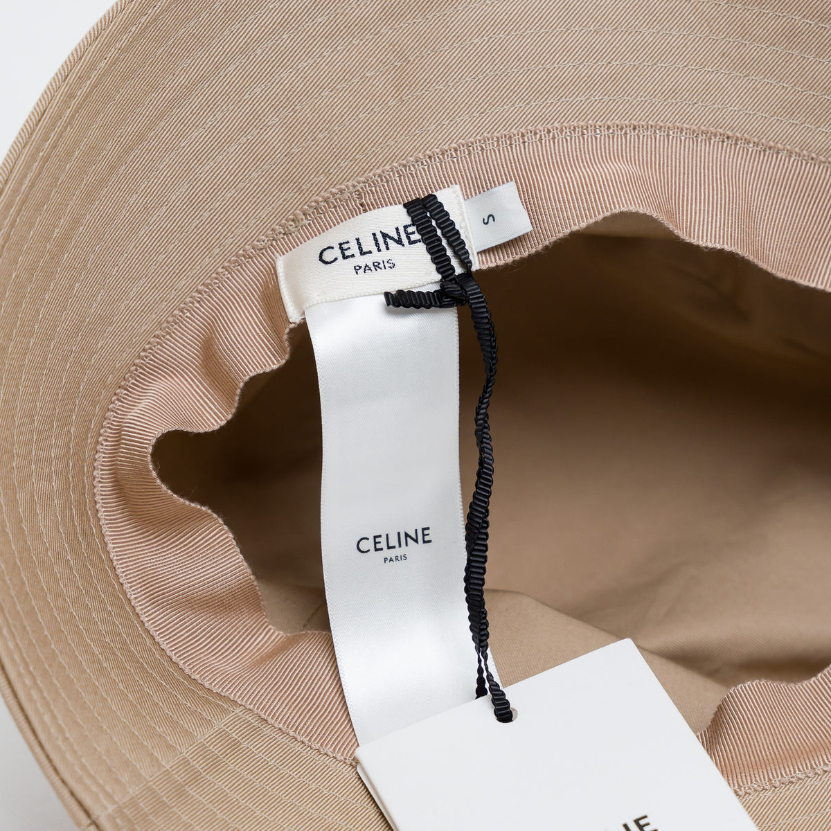 Celine Beige Cotton Bucket Hat Size S