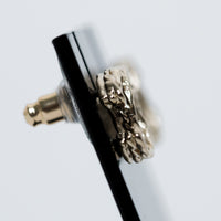 Pre-Loved Chanel™ Gold Tone Crystal Embellished Logo Stud Earrings