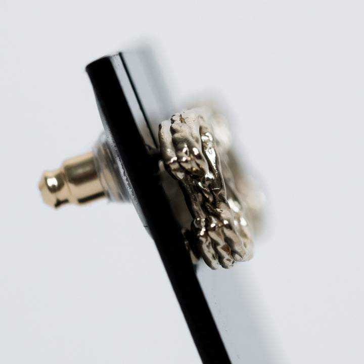 Pre-Loved Chanel™ Gold Tone Crystal Embellished Logo Stud Earrings
