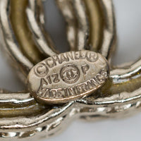 Pre-Loved Chanel™ Gold Tone Crystal Embellished Logo Stud Earrings