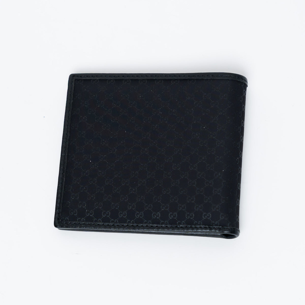 Gucci Black Micro GG Canvas and Leather Bifold Wallet