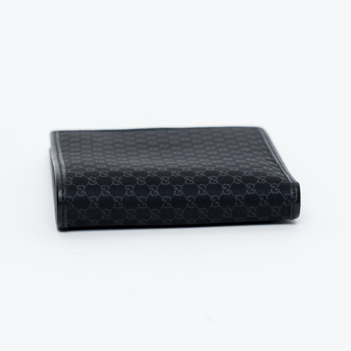 Gucci Black Micro GG Canvas and Leather Bifold Wallet