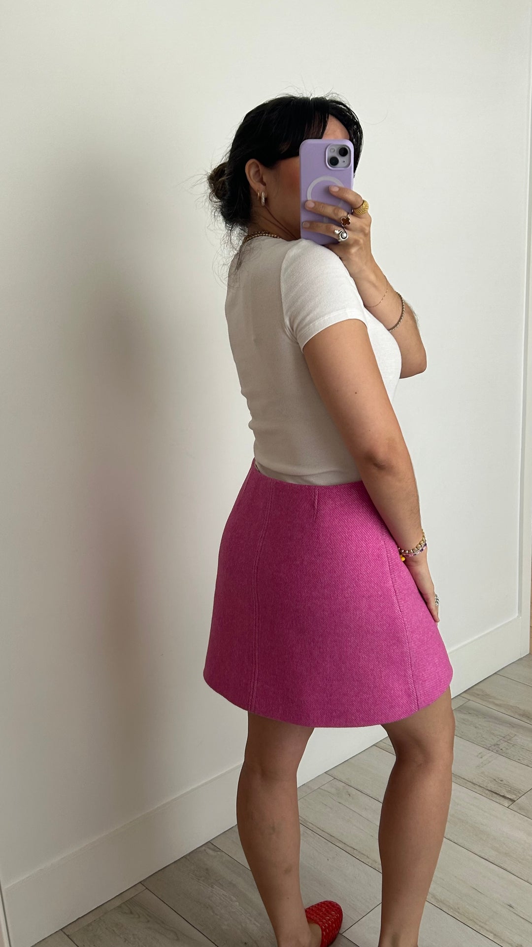 Ganni Pink Wool Blend Skirt Size 36