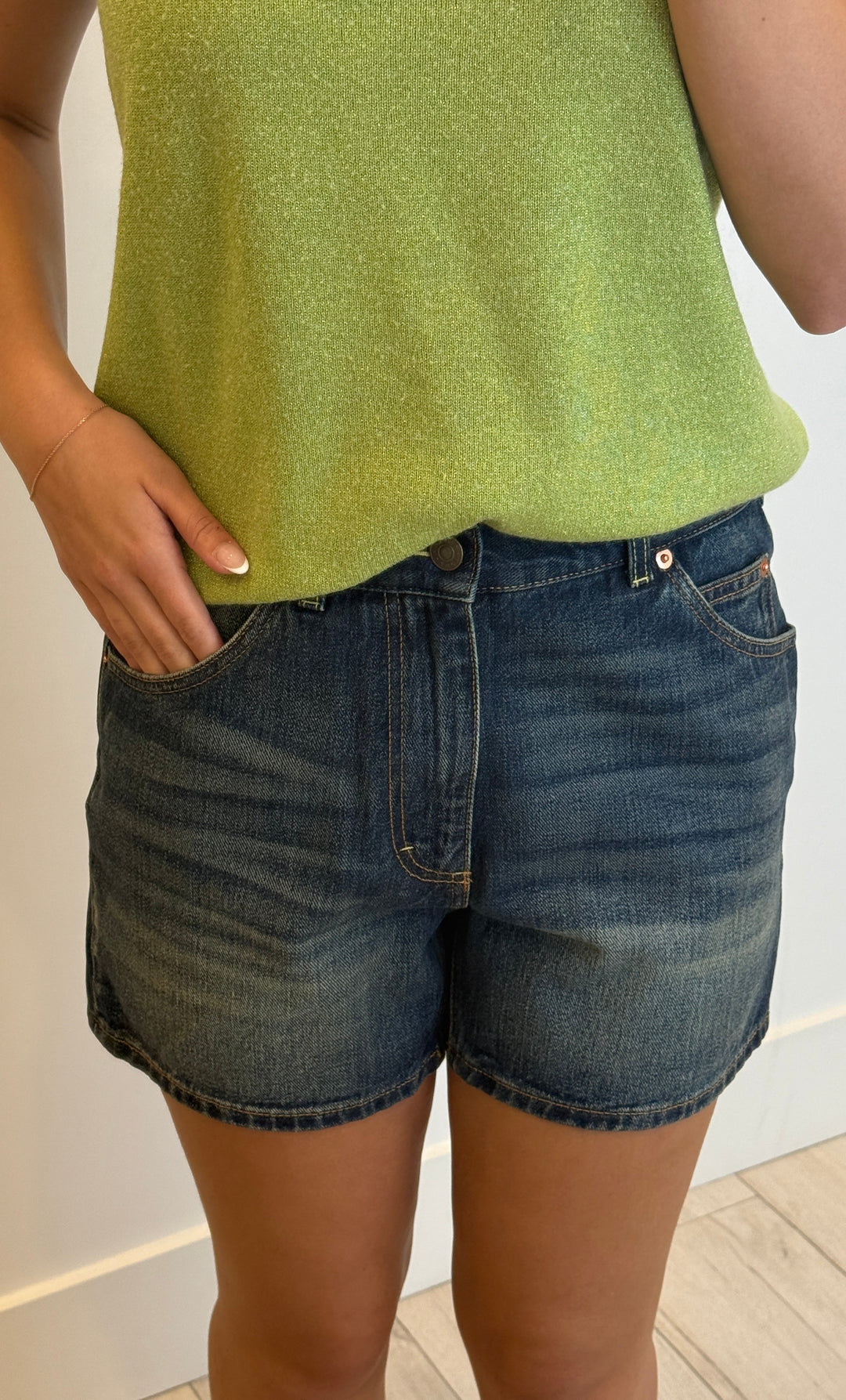 Gucci Blue Denim Shorts with Mickey Mouse Patch Size 32