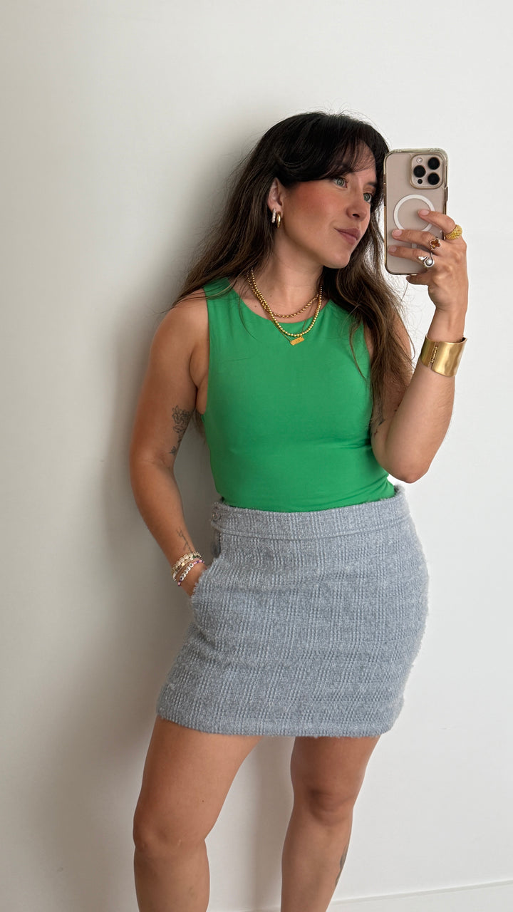 Gucci Grey Wool Blend Skirt Size 42