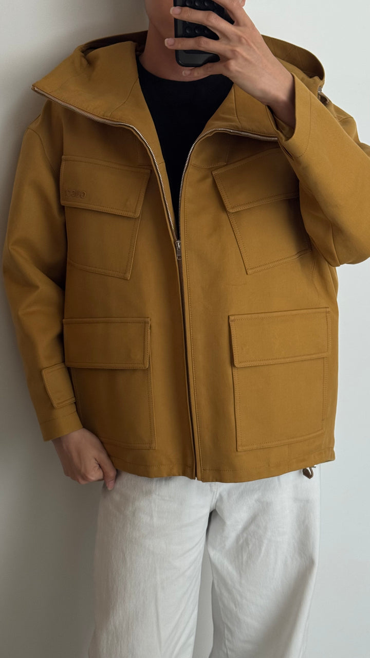 Gucci Yellow Cotton Utility Style Jacket with Quilted Interior Size 38