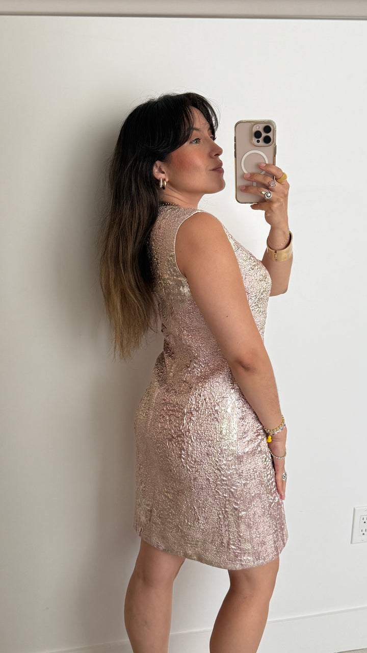 Dolce & Gabbana Pink Metallic Dress Size 42