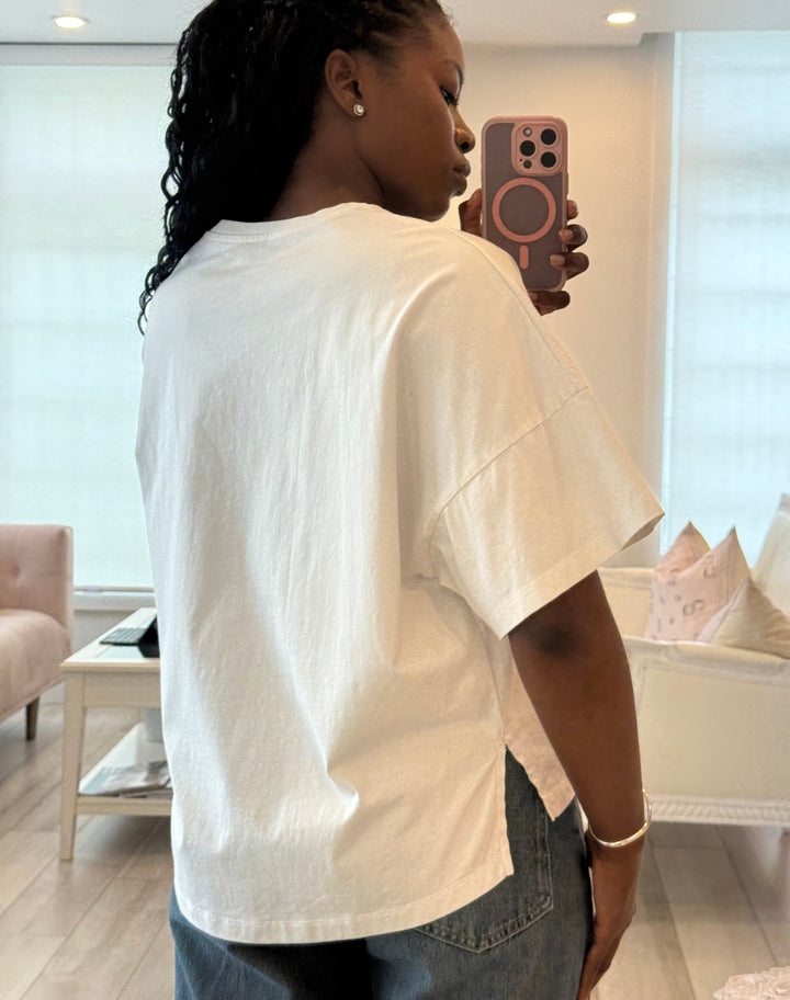 Loewe White Cotton T-Shirt with Anagram Detail Size S