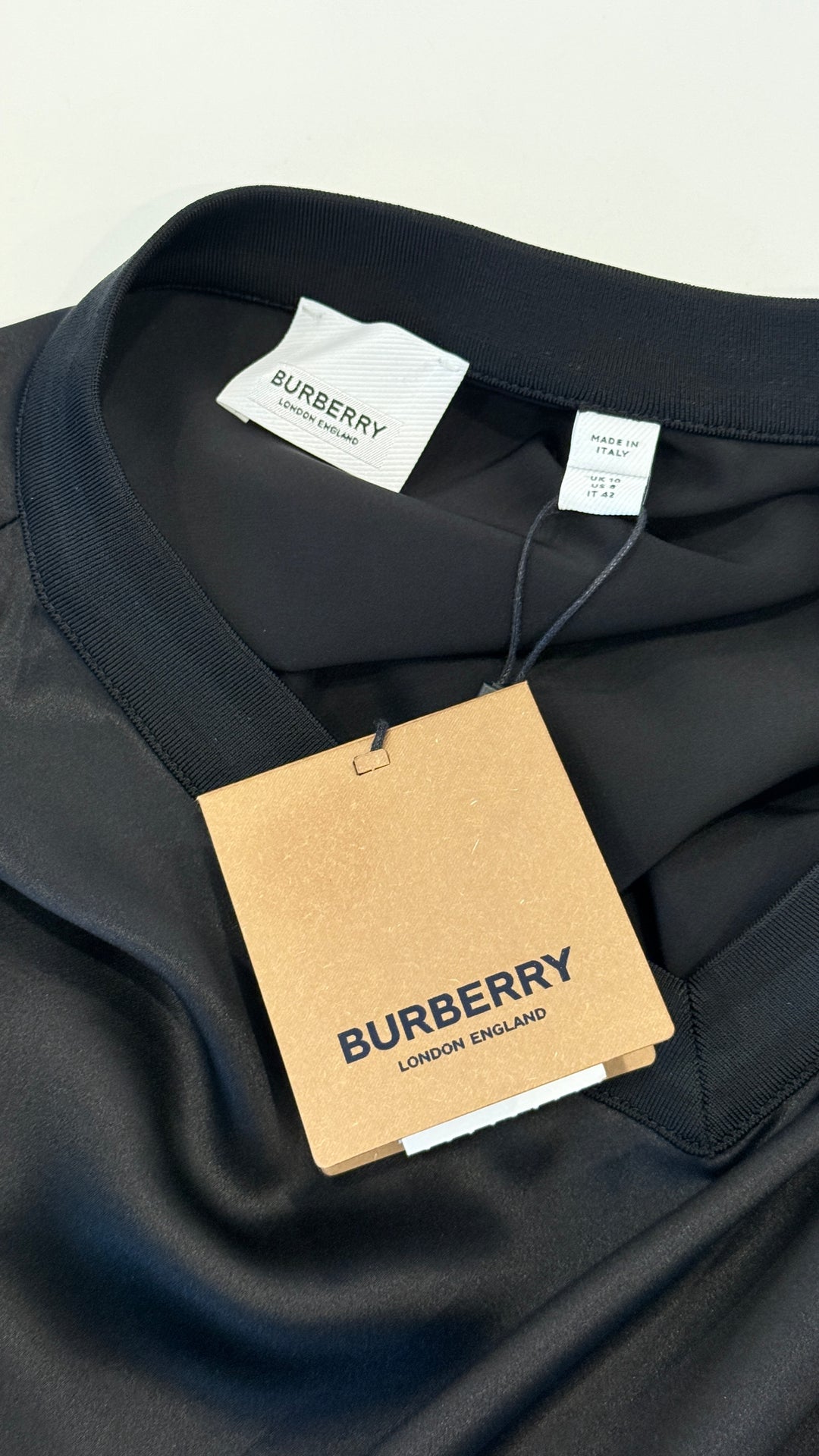 Burberry Black Silk Top with Lace Details Size 41